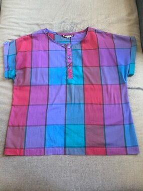 Vintage Plaid Tunic Top
